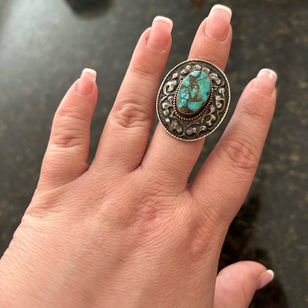 Turquoise Ring Boho - image 1